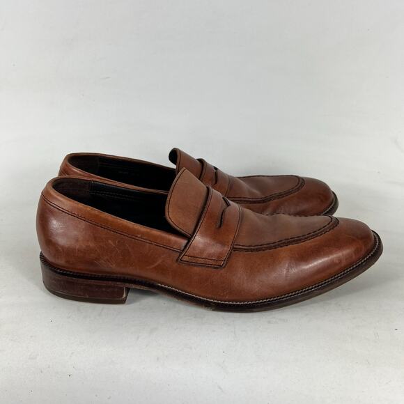 Cole Haan Warner Grand Penny Loafers Men's 10 Brown Tan Leather Slip-On C11444 - Picture 2 of 10